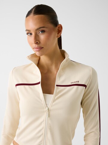 GUESS Sweatjacke in Beige