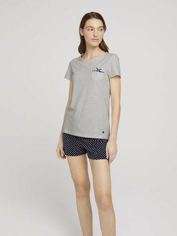 TOM TAILOR Short Pajama Set in Grey: front