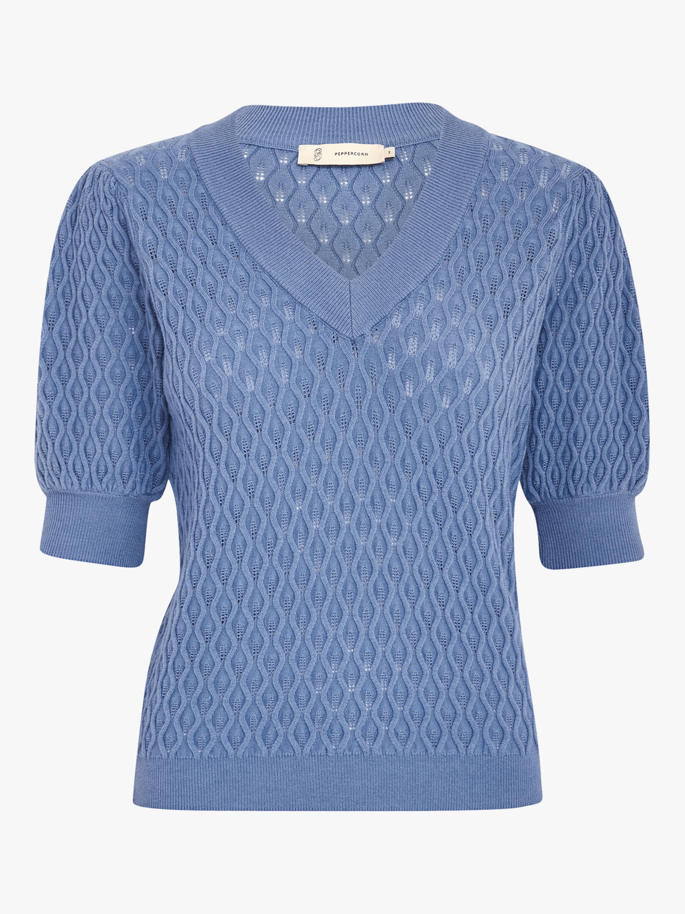 Peppercorn - Top 'Rosalia' em azul: frente