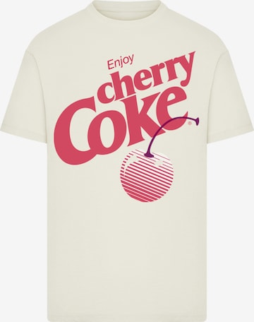 T-Shirt 'Coca Cola Enjoy Cherry Coke' F4NT4STIC en beige : devant