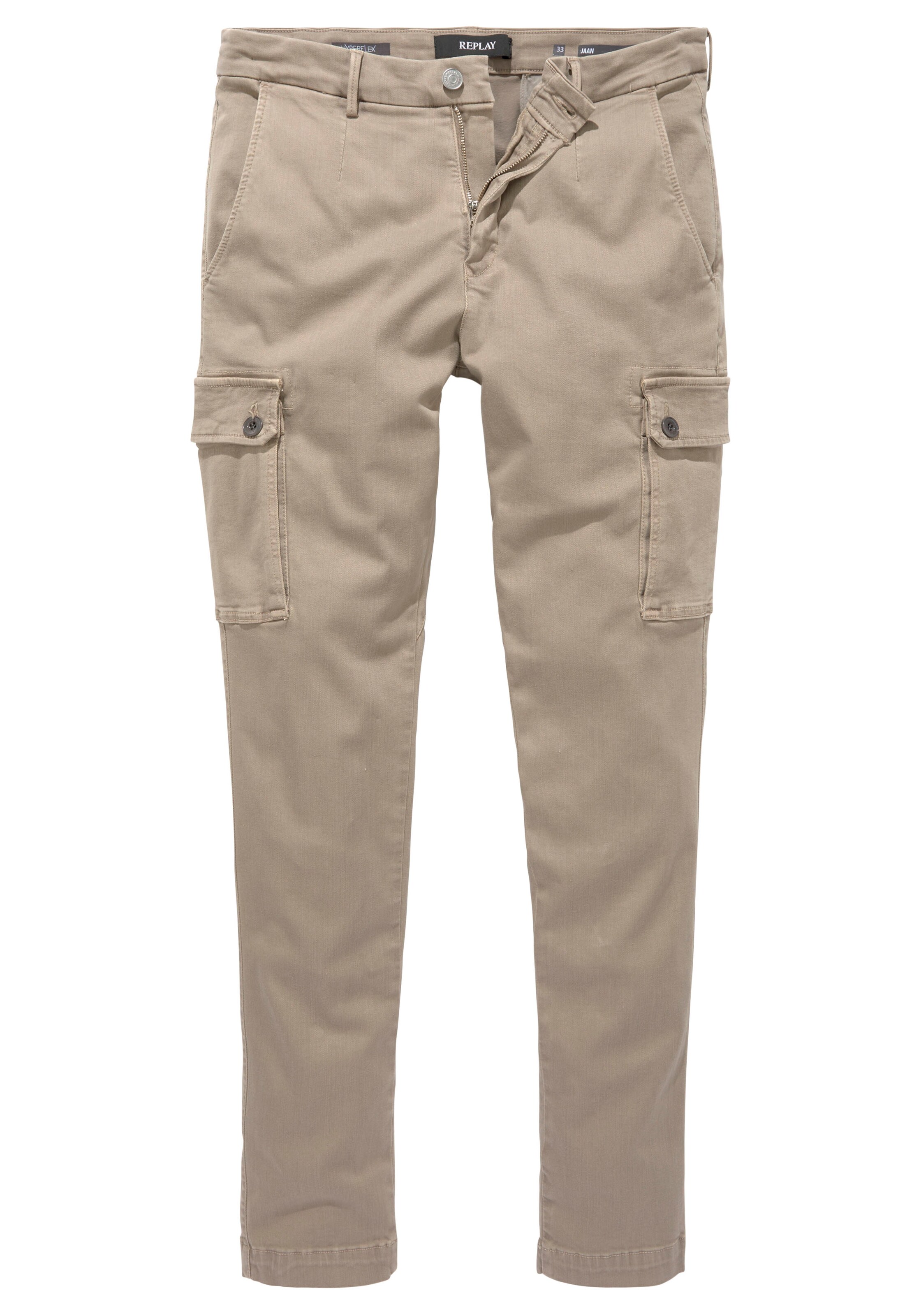 REPLAY Slimfit Cargohose in Beige: Vorderseite