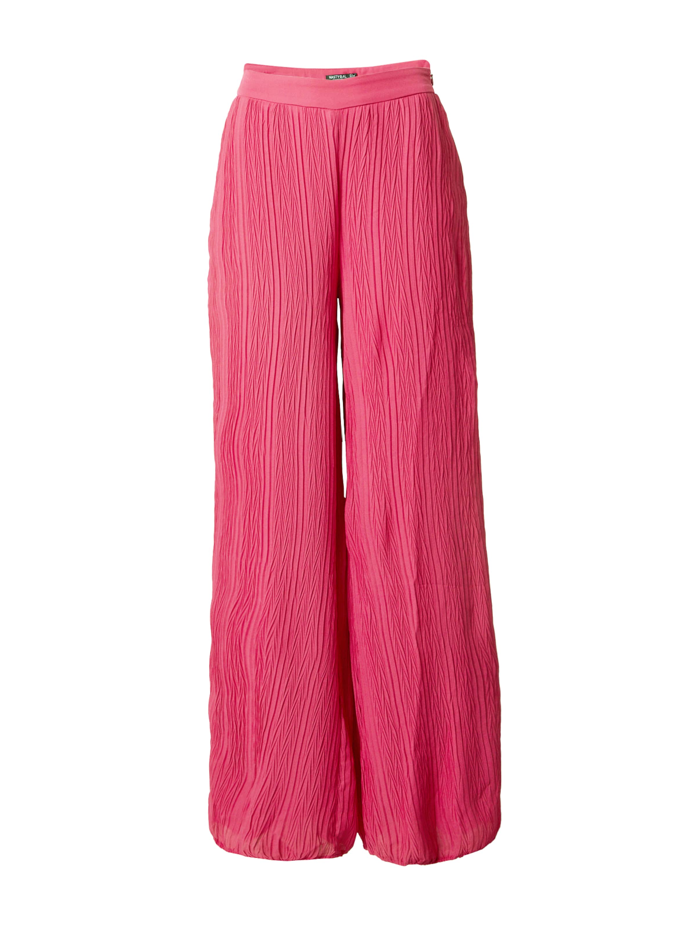 Nasty Gal Wide leg Trousers in Pink: front