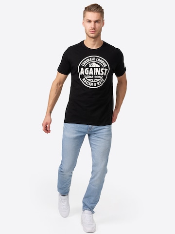LONSDALE Shirt 'Against Racism' in Black