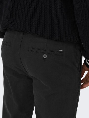 Only & Sons Tapered Chino 'ONSLOU' in Zwart