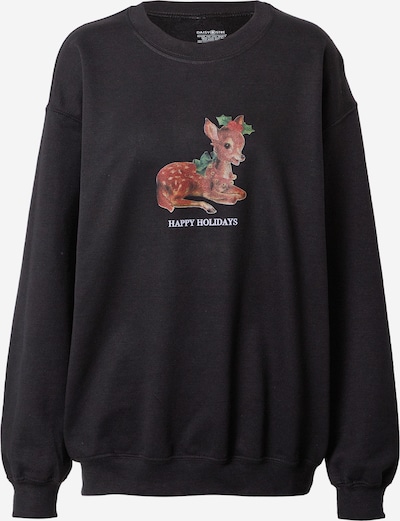 Daisy Street Sweat-shirt 'ANTONIA' en marron / vert / noir / blanc, Vue avec produit