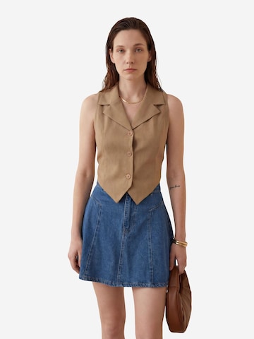 My fashion - Colete de fato em castanho: frente