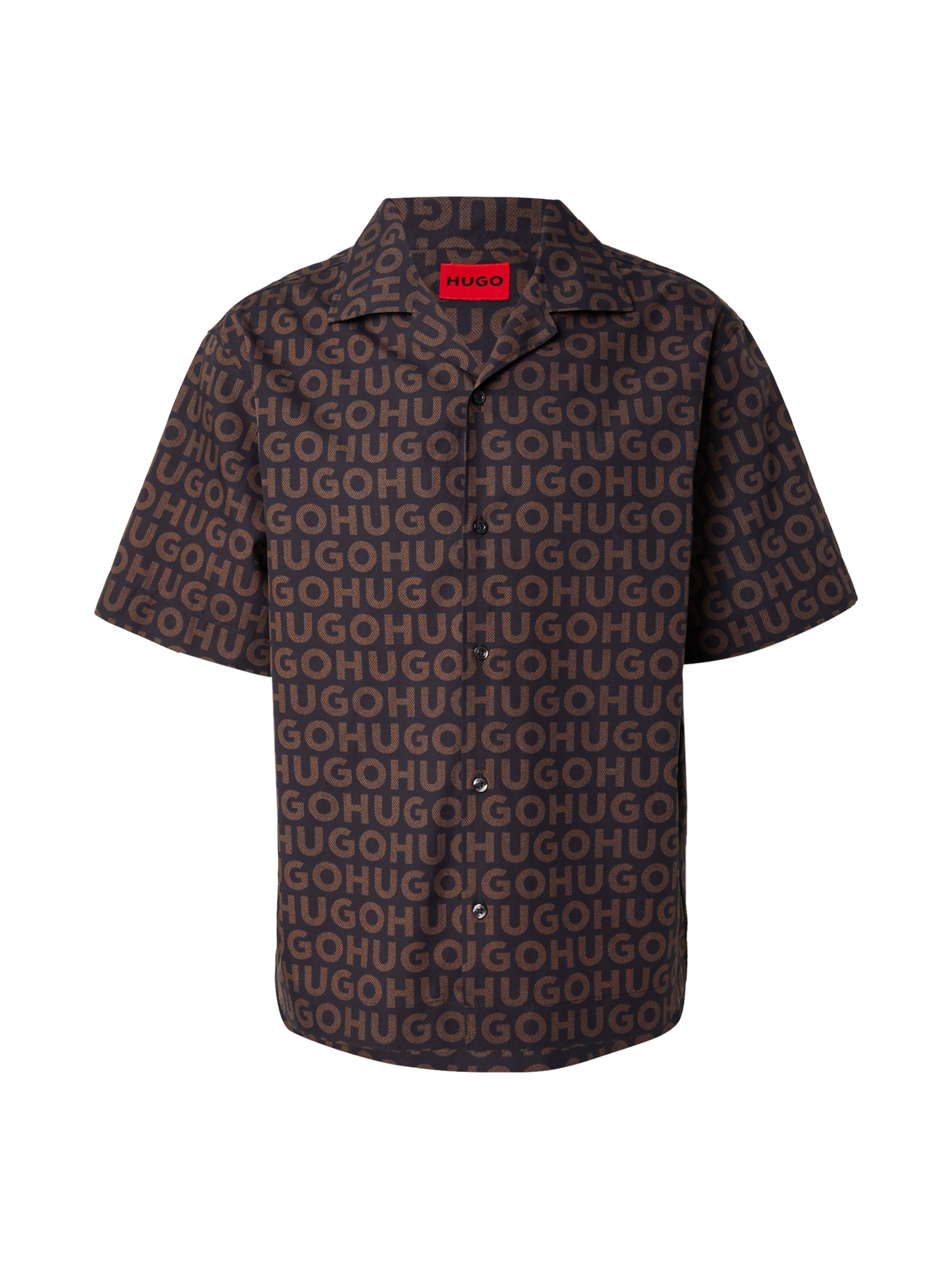 HUGO Comfort fit Button Up Shirt 'Espino' in Brown: front