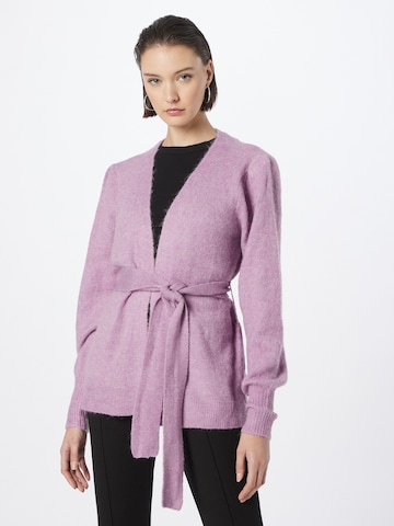 ICHI Knit Cardigan 'Kamara' in Purple: front