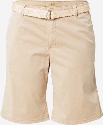 Pantalon chino ESPRIT en beige : devant