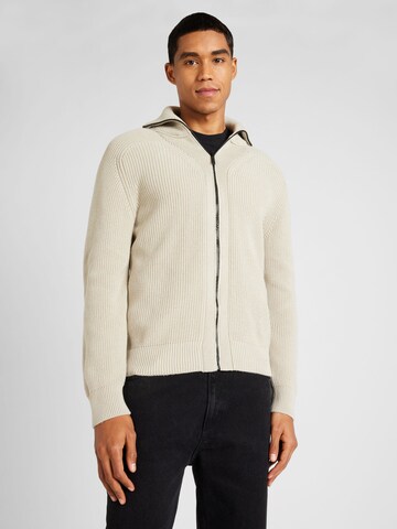 BOSS Knit Cardigan 'Kamaran' in Beige: front