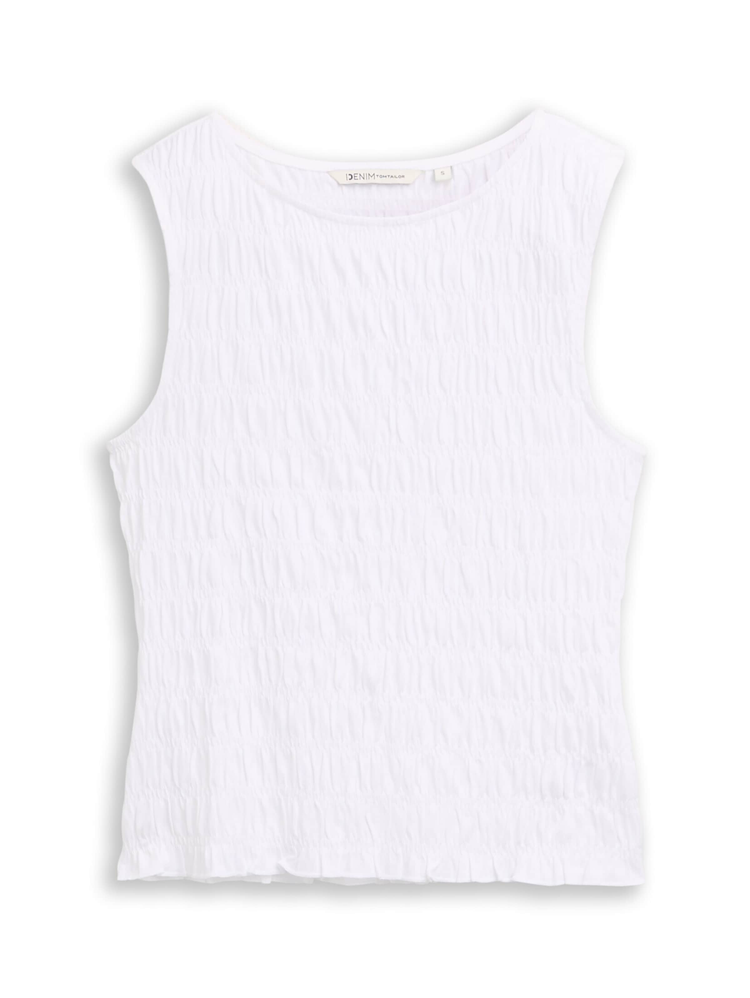 TOM TAILOR DENIM Top in White: front