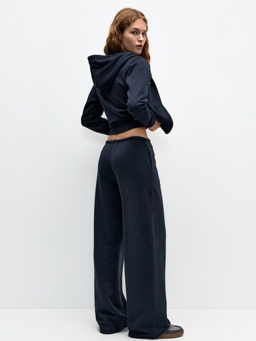Pull&Bear Wide leg Broek in Blauw
