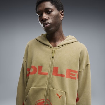 PUMA Sports sweat jacket in Brown