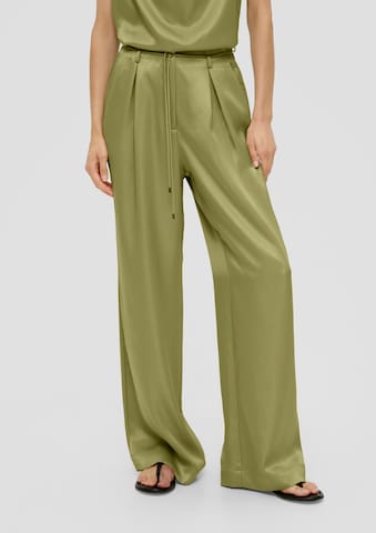s.Oliver BLACK LABEL Wide leg Pleat-Front Pants in Green