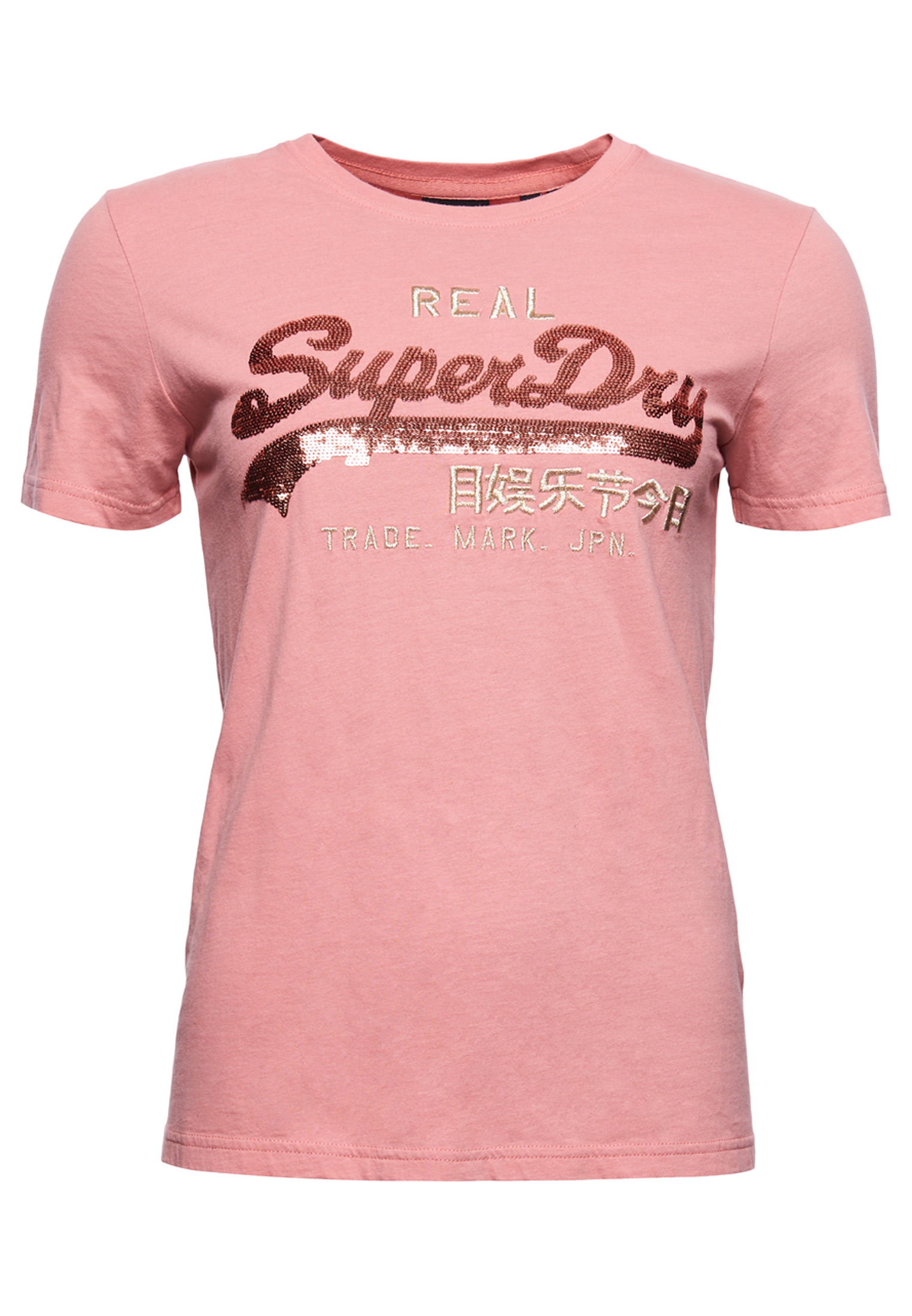 Superdry T-Shirt SEQUIN in Pink 