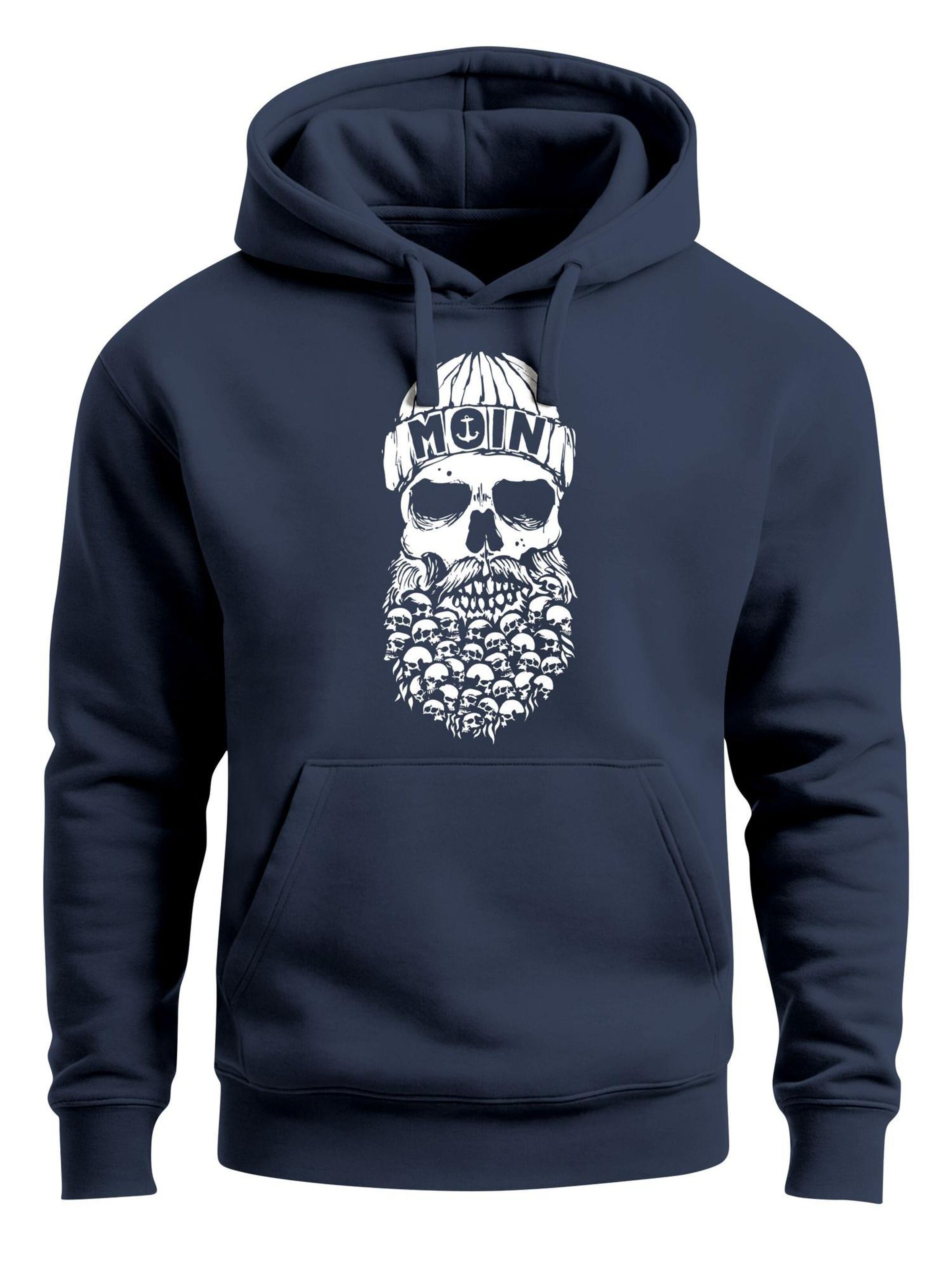 Neverless Sweatshirt 'Moin Skull' in Blue: front