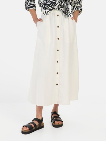 CAMEL ACTIVE A-Linienrock mit elastischem Bund in Weiß: Vorderseite