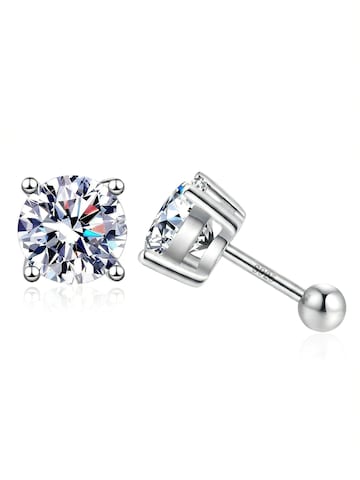 Staufergold Earrings 'Moissanit Ohrstecker „Classic 4-Krappen“ 1 ct' in Silver: front