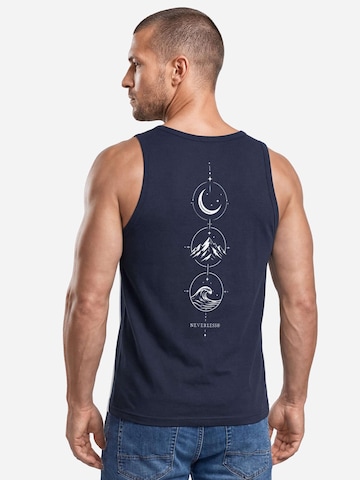 Neverless Shirt 'Berg Mond Welle' in Blue