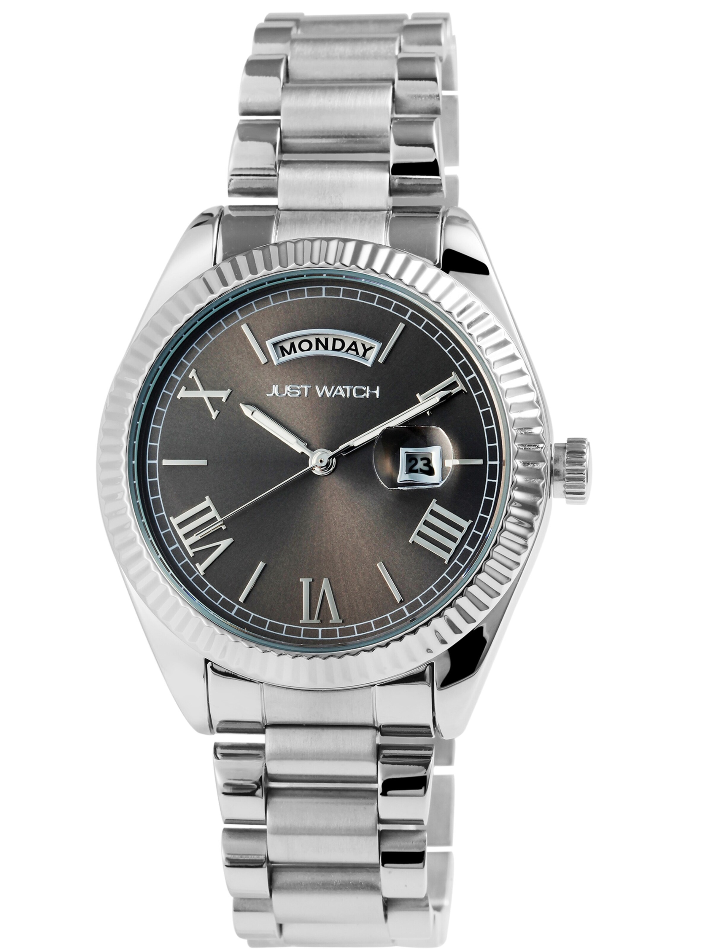 Just Watch Analog Watch 'Luka, Datumsanzeige' in Silver
