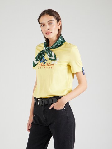 Max Mara Leisure Shirt 'OBLIQUA' in Geel: voorkant