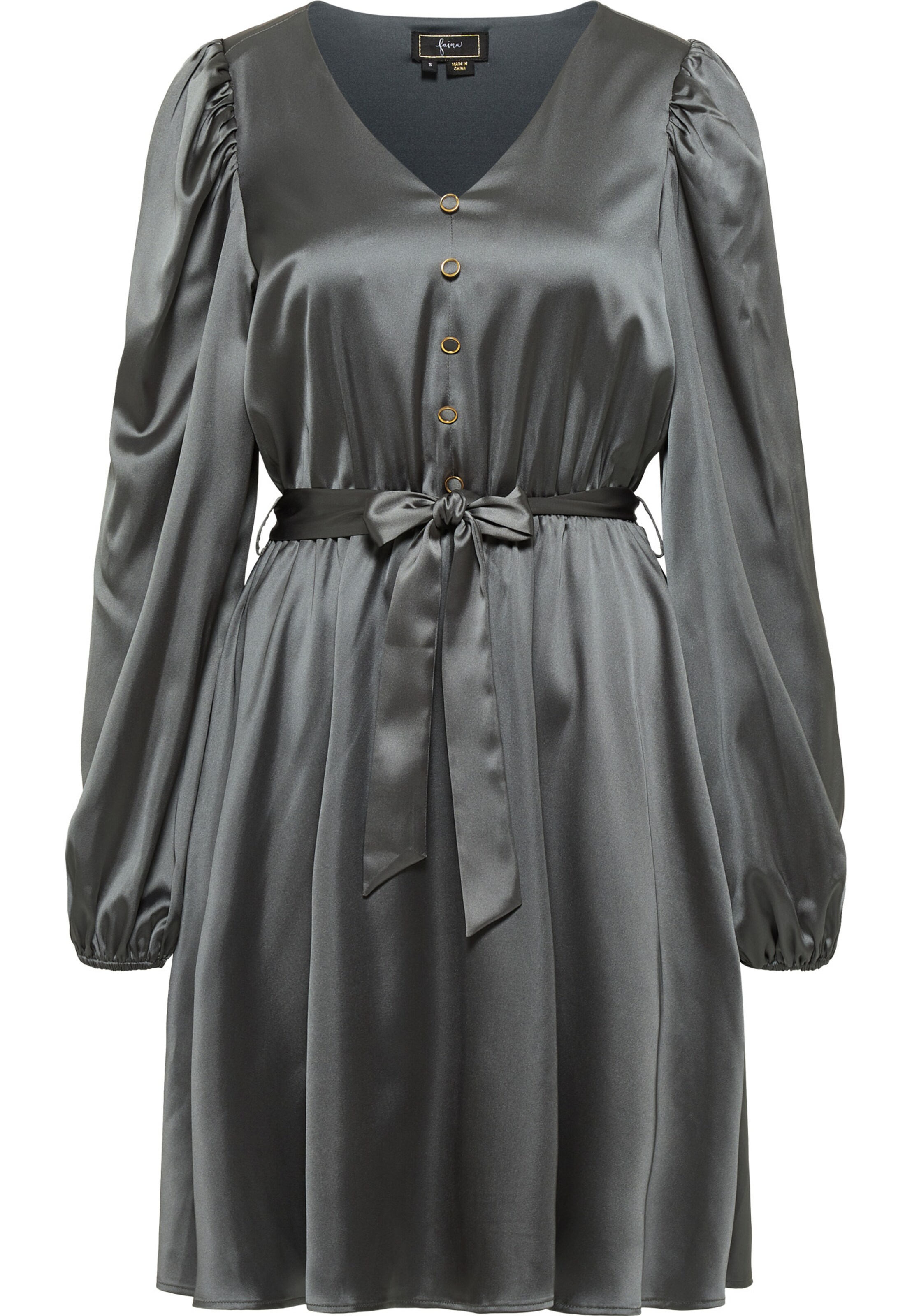 faina - Vestido em cinzento: frente