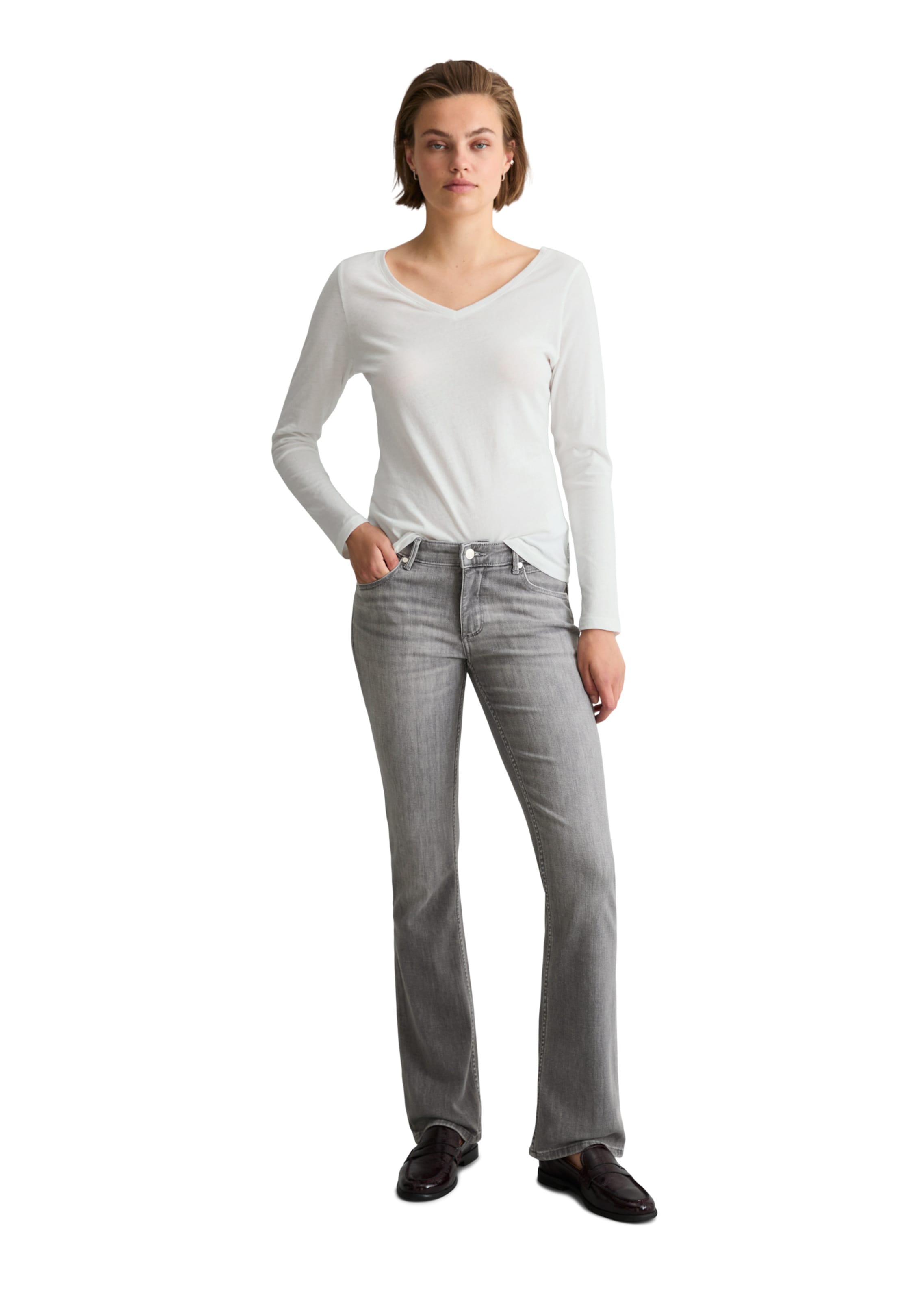 Marc O'Polo DENIM Flared Jeans 'Nella' in Grey