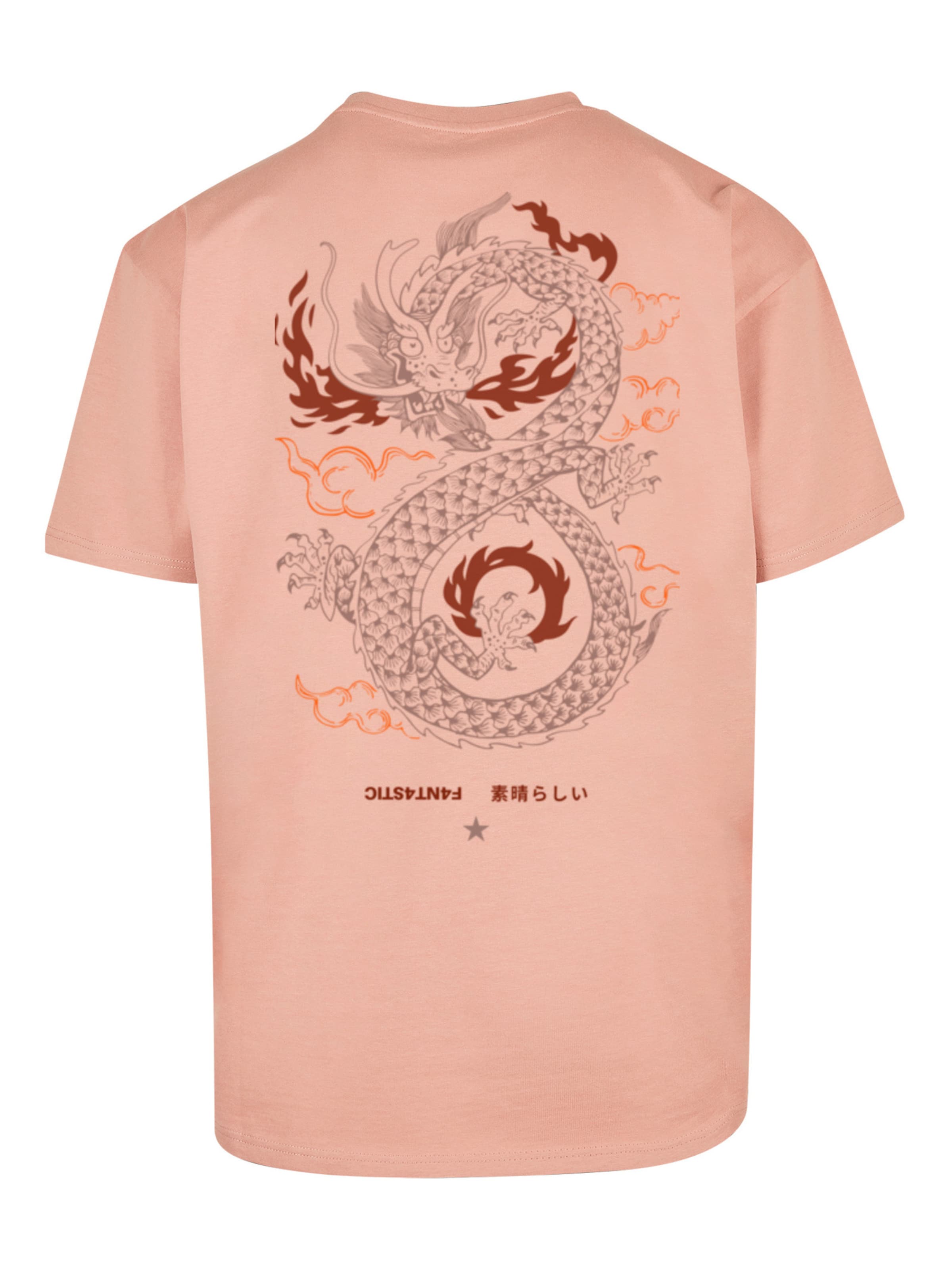 F4NT4STIC Футболка 'Japanese And Dragon Fire' в Оранжевый