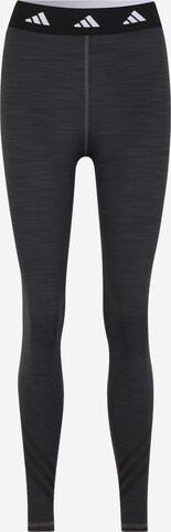 ADIDAS PERFORMANCE - Skinny Pantalón deportivo 'Techfit 3-Stripes' en gris: frente