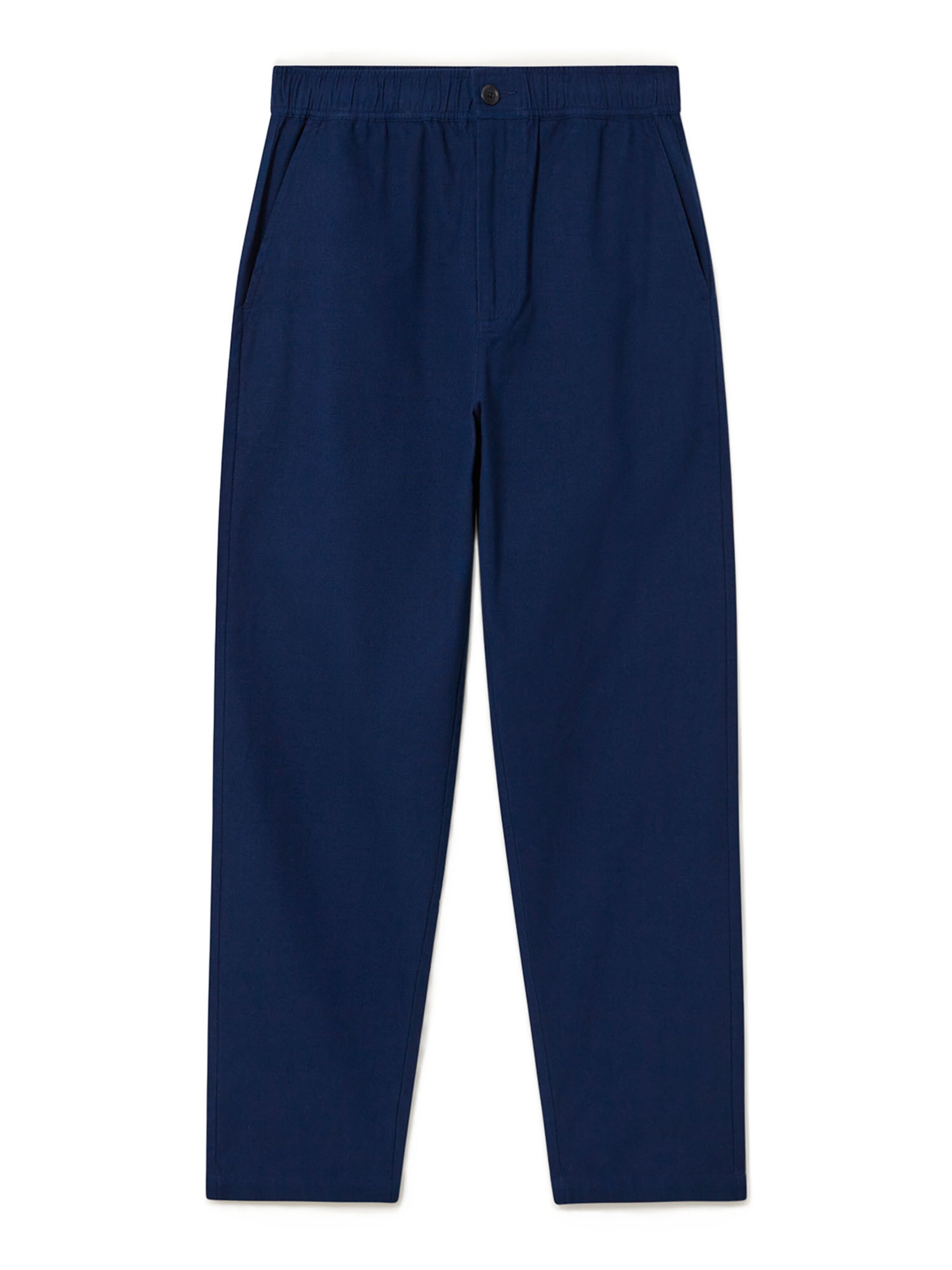 Thinking MU Regular Hose ' Travel Pants ' in Blau: Vorderseite