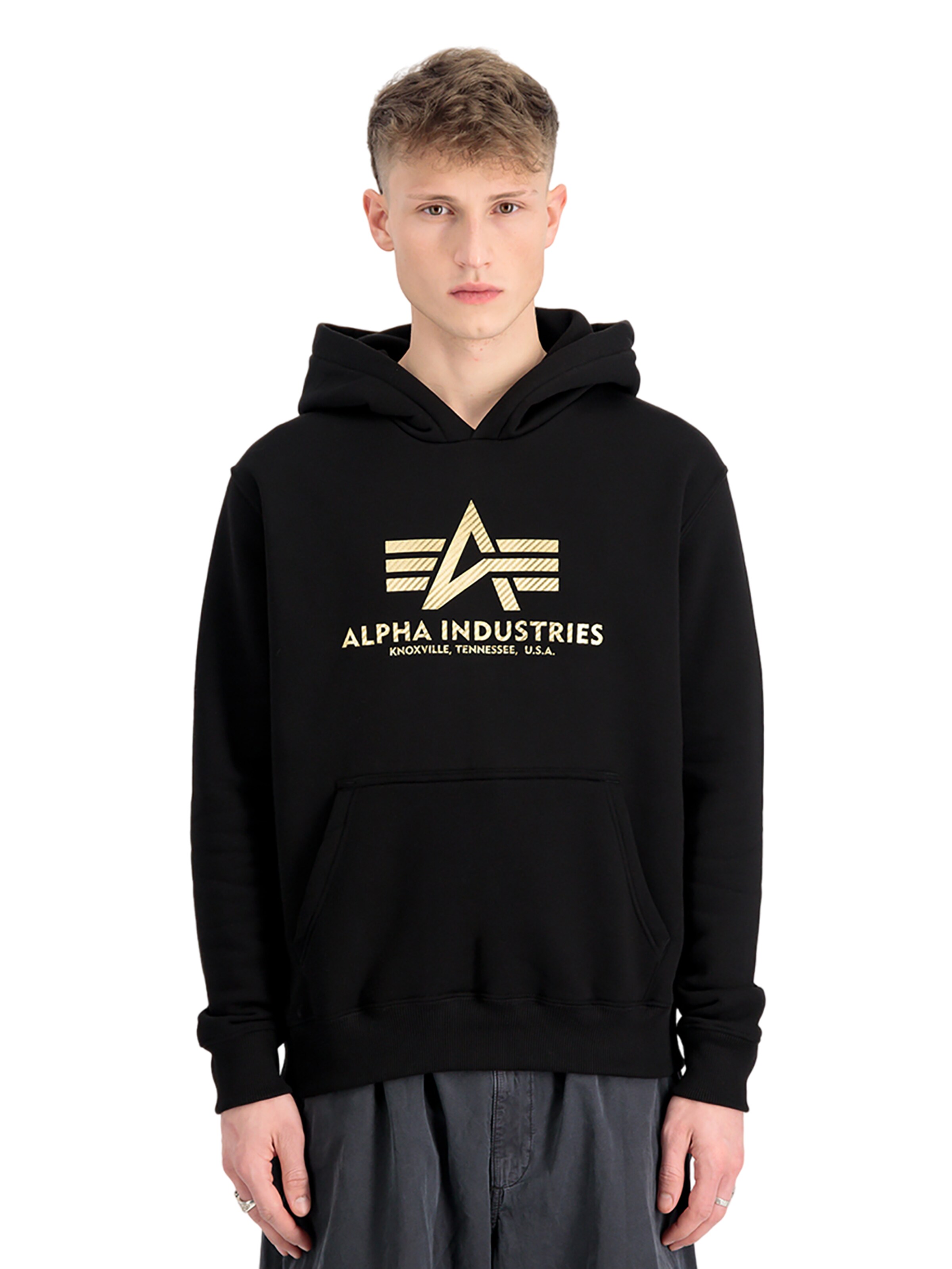 ALPHA INDUSTRIES Sweatshirt 'Carbon'‌‌‌‌‌‌‌‌‌ in Schwarz: Vorderseite