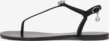 Kazar T-bar sandals in Black: front