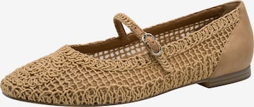 Tamaris Ballerina met riempjes in Beige: voorkant