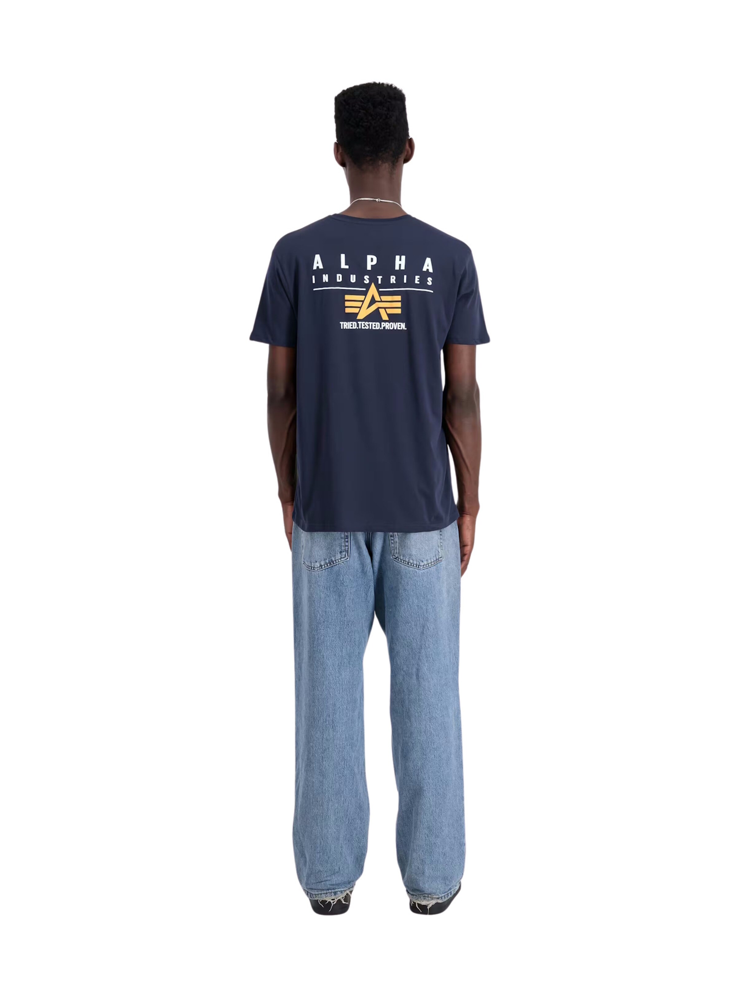 Maglietta 'Puff Print' di ALPHA INDUSTRIES in blu