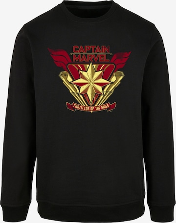 ABSOLUTE CULT Sweatshirt 'Captain Marvel - Protector Of The Skies' in Black: front