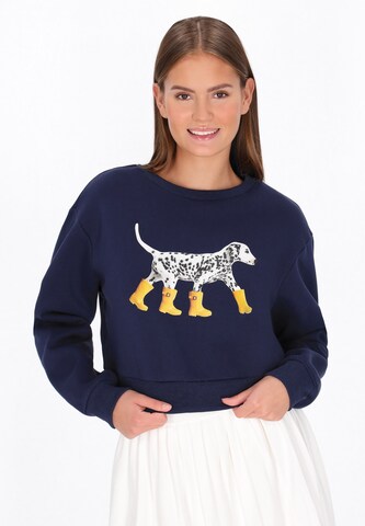 Sweat-shirt MYMO en bleu : devant