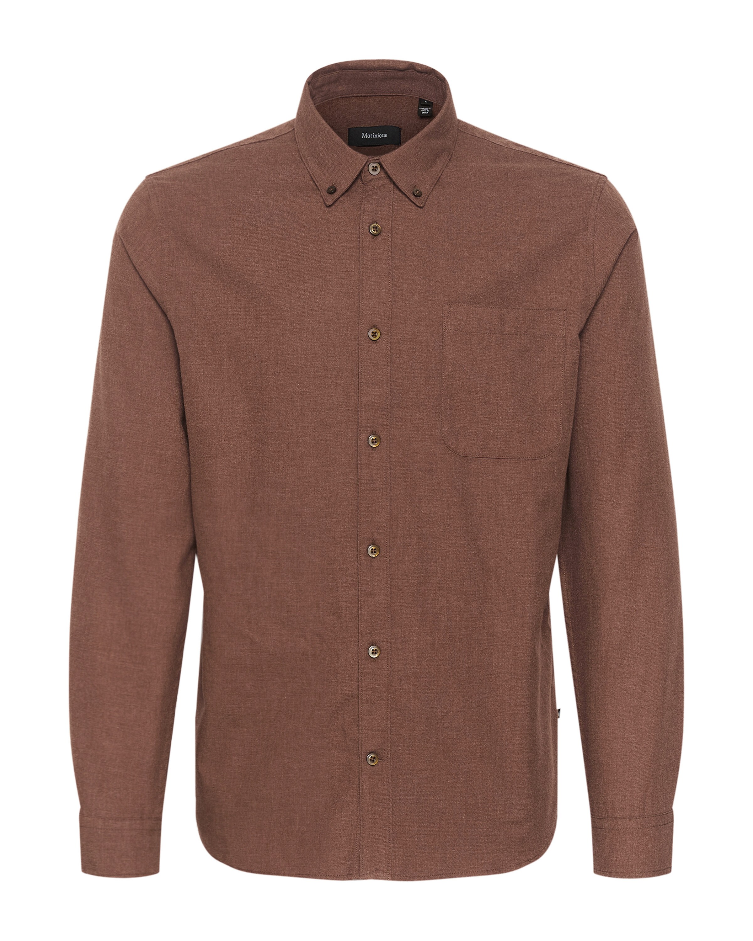 Matinique Button Up Shirt &#x27;Trostol&#x27; in Brown: front