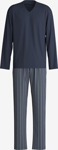 CALIDA Pyjama lang 'Cotton Special' in Blau: Vorderseite