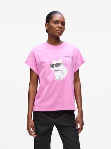 rozā Karl Lagerfeld T-Krekls: no priekšpuses