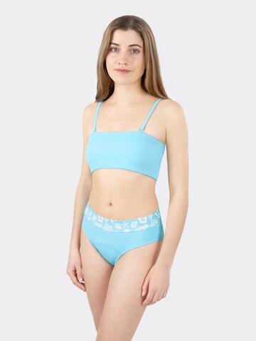 MYLILY Bikini 'Teens Perioden Bikini Hose Mid Waist mit Bund | Blau/Koralle' in Blue: front