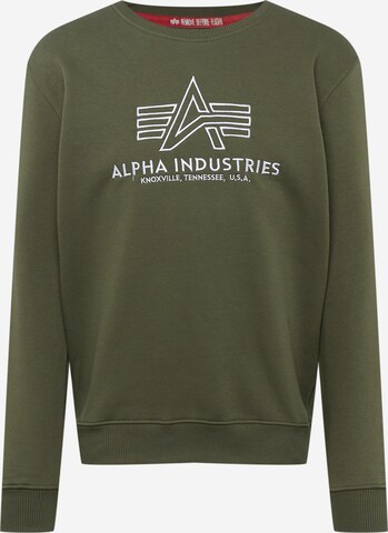 ALPHA INDUSTRIES Majica | zelena barva: sprednja stran