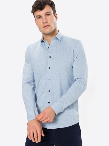 OLYMP Slim fit Zakelijk overhemd in Blauw: voorkant