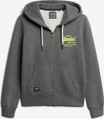 Superdry Zip-Up Hoodie in Grey: front