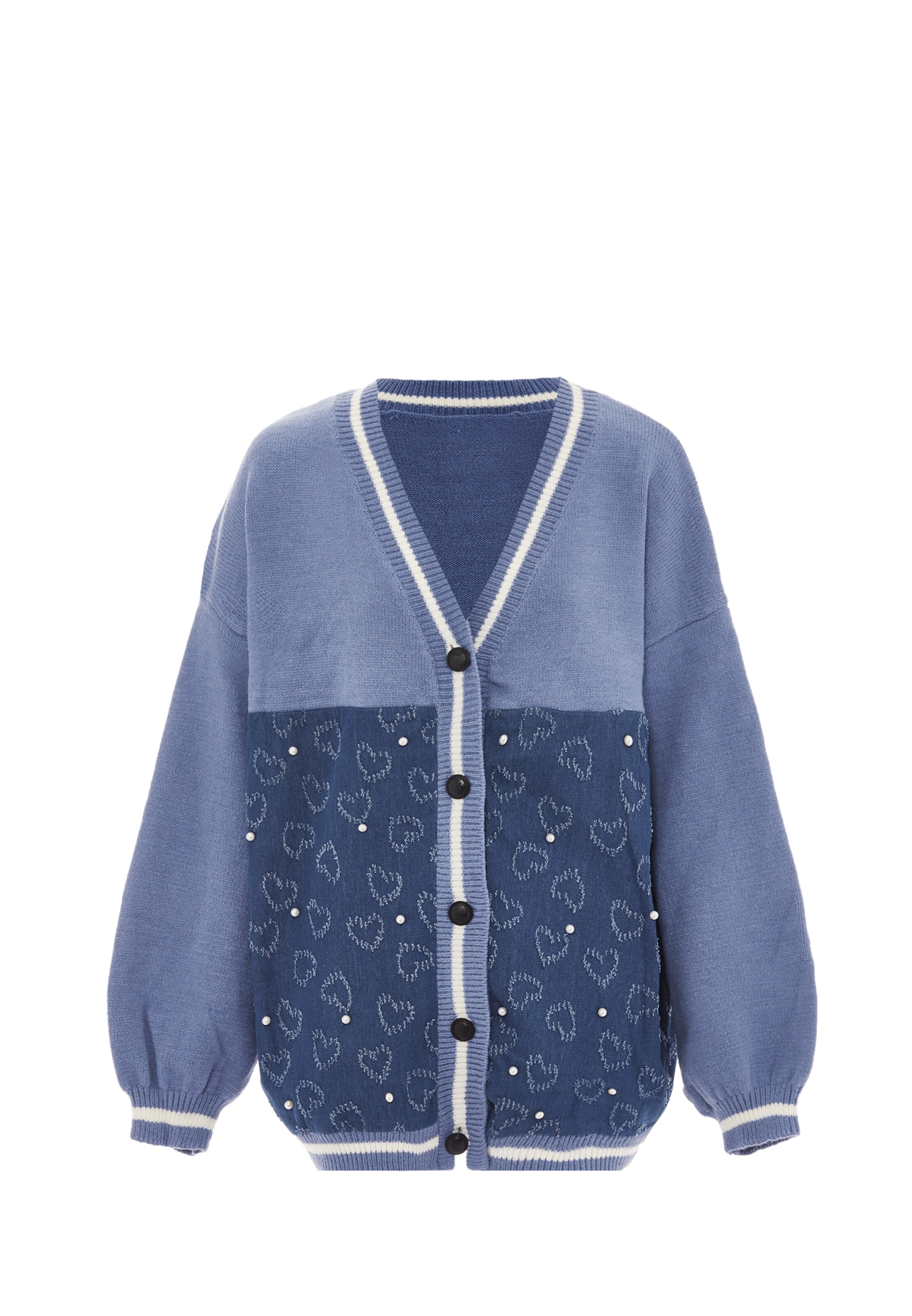 SANIKA Strickjacke in Blau: Vorderseite
