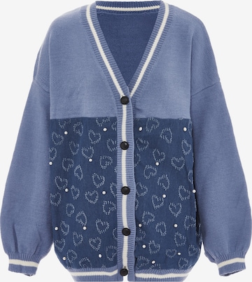 Cardigan SANIKA en bleu : devant