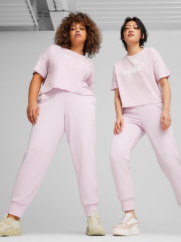PUMA Tapered Sportbyxa 'ESS' i rosa: framsida