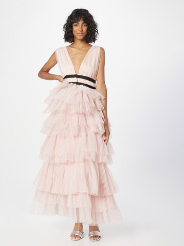 True Decadence Вечерна рокля 'TIERED' в розово: отпред
