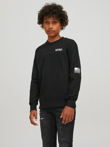 Jack & Jones Junior Sweatshirt 'Nasa' in Zwart: voorkant