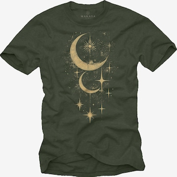 MAKAYA Shirt 'Moon Stars' in Green: front