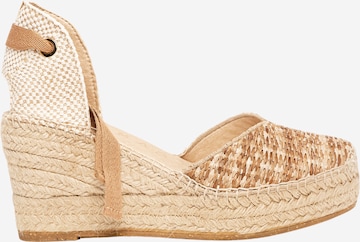 Sandalo 'Alpargata Cuña 8 cm' di Alhamas in beige: frontale